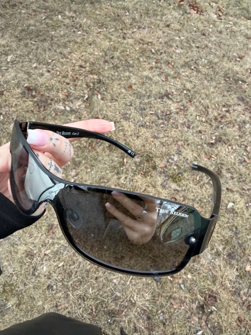 True Religion Dark Smoke Shield Sunglasses
